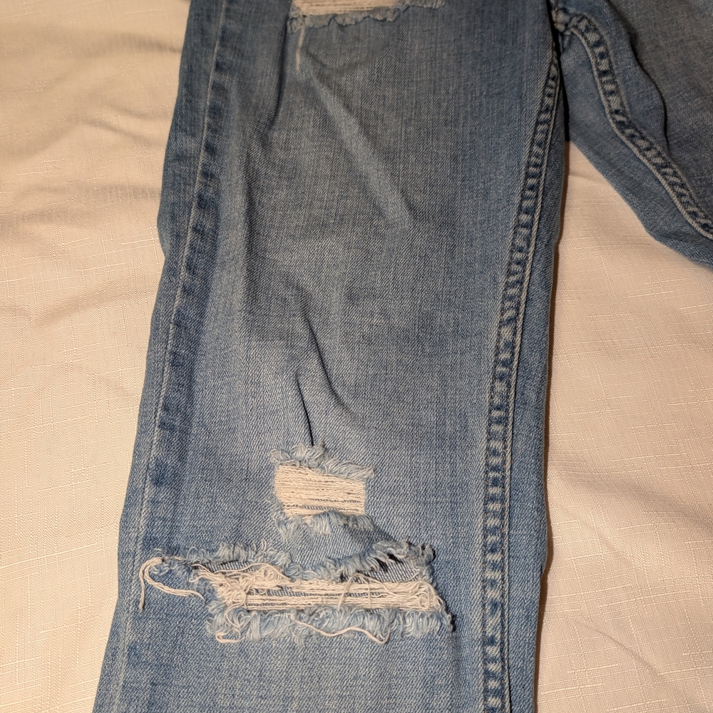 Distressed Blue Jeans Moto Brand Size 26, - Picture 4 of 9